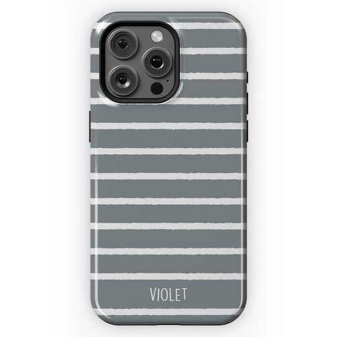 Custom Name Hand Drawn Pastel Stripes iPhone Case